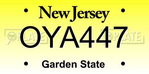 OYA447 New Jersey License Plate