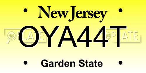 OYA44T New Jersey License Plate