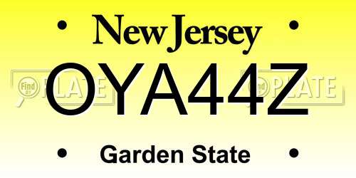 OYA44Z New Jersey License Plate