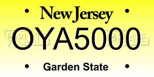 OYA5000 New Jersey License Plate