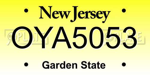 OYA5053 New Jersey License Plate