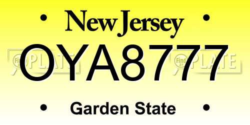 OYA8777 New Jersey License Plate