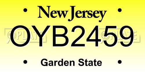 OYB2459 New Jersey License Plate