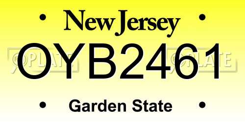 OYB2461 New Jersey License Plate