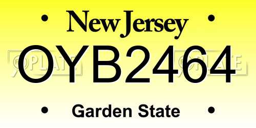 OYB2464 New Jersey License Plate