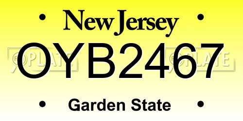 OYB2467 New Jersey License Plate