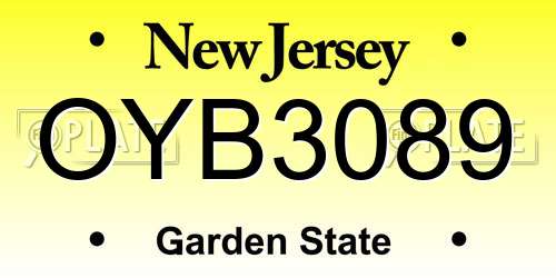 OYB3089 New Jersey License Plate