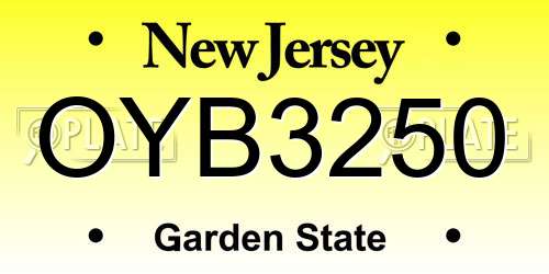 OYB3250 New Jersey License Plate
