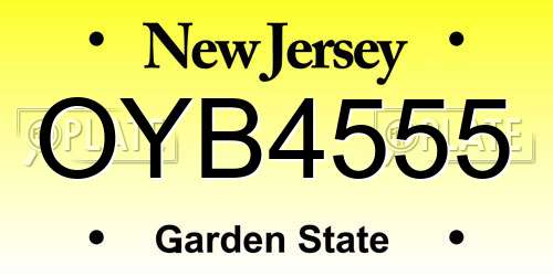 OYB4555 New Jersey License Plate