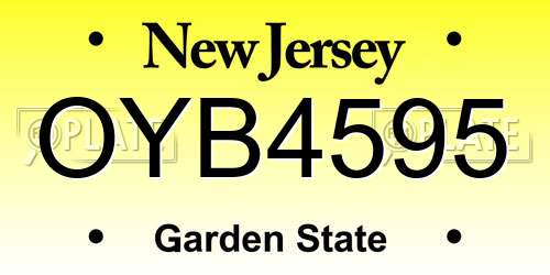 OYB4595 New Jersey License Plate
