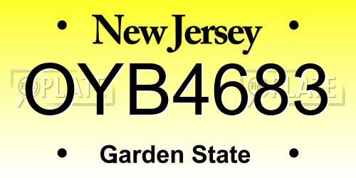 OYB4683 New Jersey License Plate