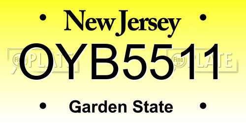 OYB5511 New Jersey License Plate