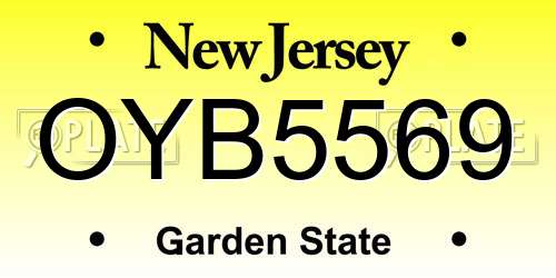 OYB5569 New Jersey License Plate
