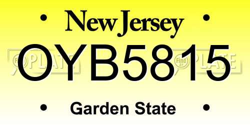 OYB5815 New Jersey License Plate