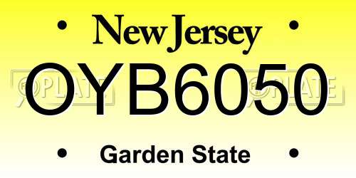 OYB6050 New Jersey License Plate