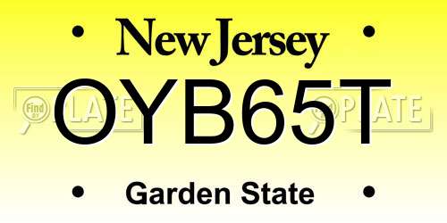 OYB65T New Jersey License Plate