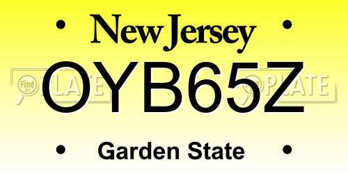 OYB65Z New Jersey License Plate