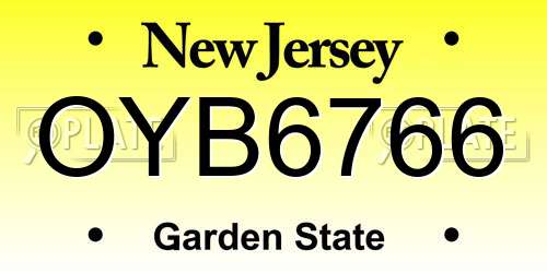 OYB6766 New Jersey License Plate
