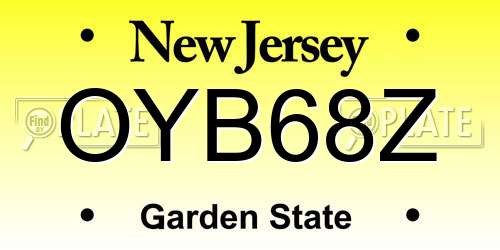 OYB68Z New Jersey License Plate