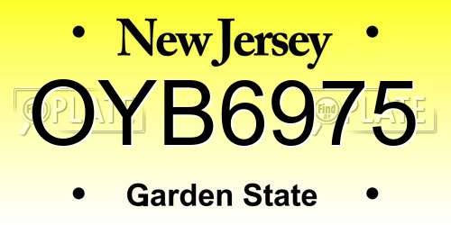 OYB6975 New Jersey License Plate
