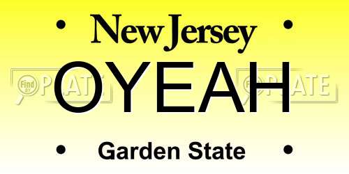 OYEAH New Jersey License Plate