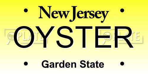 OYSTER New Jersey License Plate