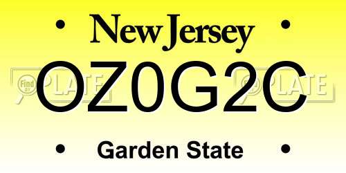 OZ0G2C New Jersey License Plate