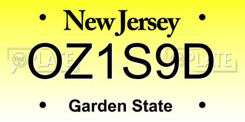 OZ1S9D New Jersey License Plate
