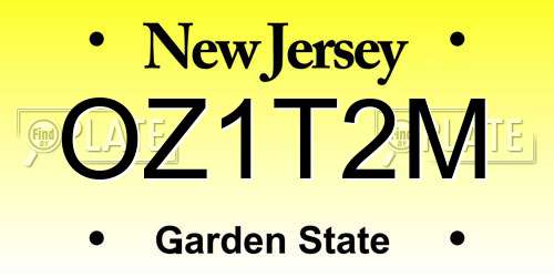 OZ1T2M New Jersey License Plate