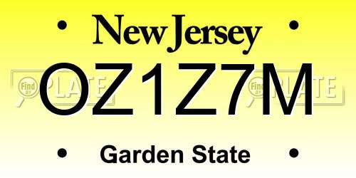 OZ1Z7M New Jersey License Plate