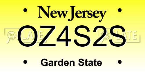 OZ4S2S New Jersey License Plate