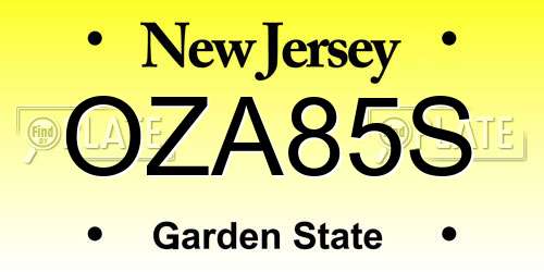 OZA85S New Jersey License Plate