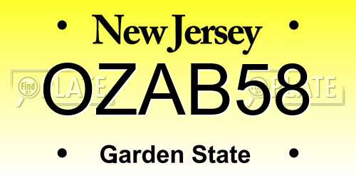 OZAB58 New Jersey License Plate