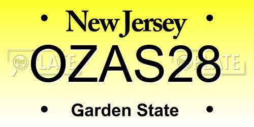 OZAS28 New Jersey License Plate
