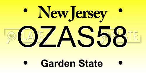 OZAS58 New Jersey License Plate