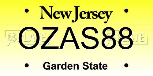 OZAS88 New Jersey License Plate
