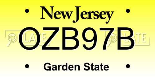 OZB97B New Jersey License Plate