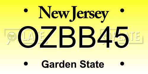 OZBB45 New Jersey License Plate