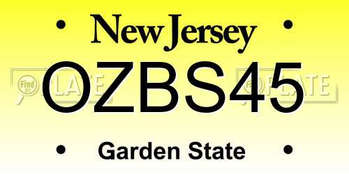 OZBS45 New Jersey License Plate