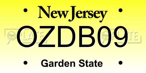 OZDB09 New Jersey License Plate