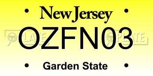 OZFN03 New Jersey License Plate