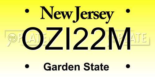 OZI22M New Jersey License Plate