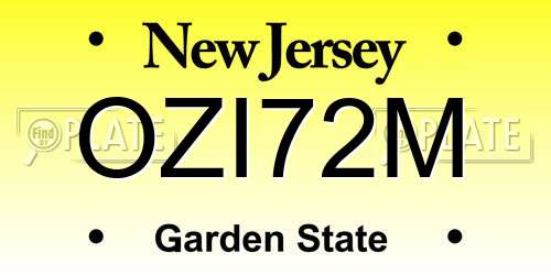 OZI72M New Jersey License Plate