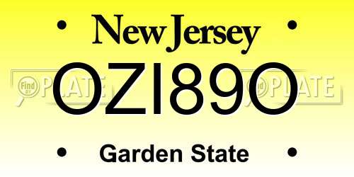 OZI89O New Jersey License Plate