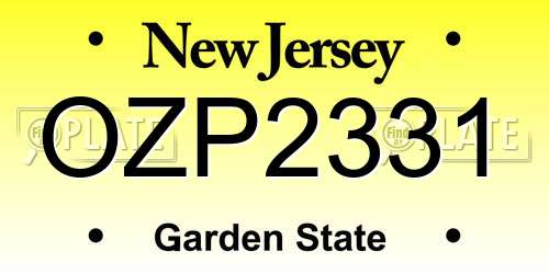 OZP2331 New Jersey License Plate