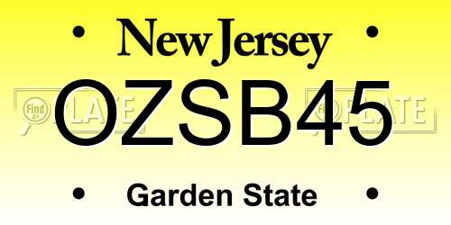 OZSB45 New Jersey License Plate