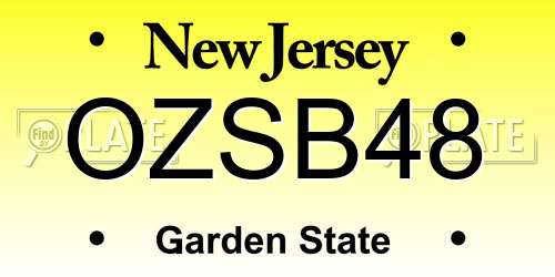 OZSB48 New Jersey License Plate