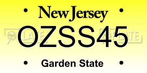 OZSS45 New Jersey License Plate