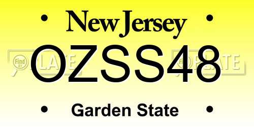 OZSS48 New Jersey License Plate