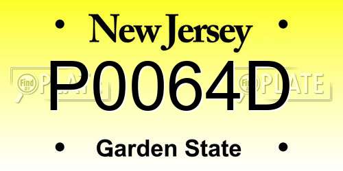 P0064D New Jersey License Plate